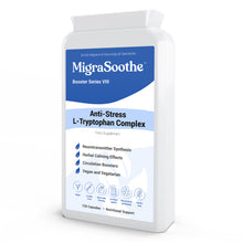Load image into Gallery viewer, MigraSoothe L-Tryptophan Complex Booster Series VIII โ Anti-Stress Formula for Migraine Calm and Relaxation โ 120 Vegan Capsules