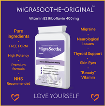Load image into Gallery viewer, Riboflavin 400mg Caps | MigraSoothe Original | Vitamin B2| Migraine attacks | NHS recommended 1-4 Months