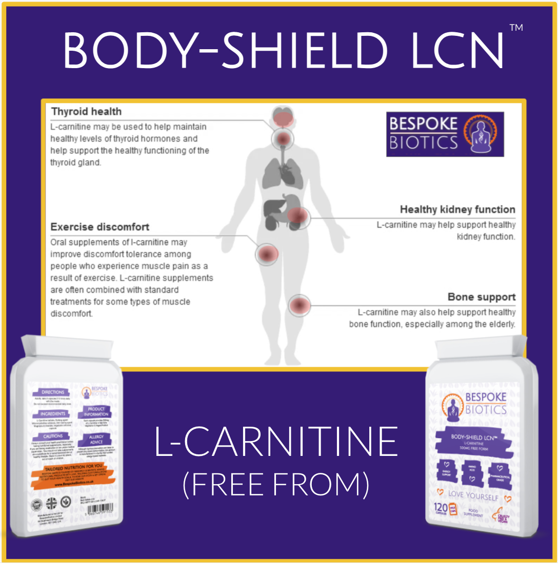 Natural L-Carnitine 500mg 120 Caps Fat Burner. Sports Performance. Wei –  Bespoke Biotics