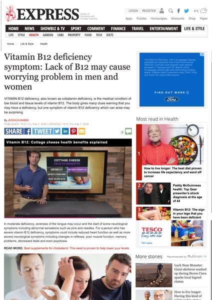 News this week: Vitamin B12 deficiency symptom: Lack of B12 may cause worrying problem in men and women