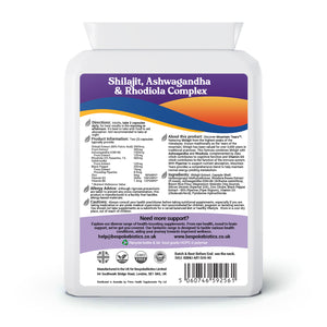 Mountain Tears Shilajit, Ashwagandha & Rhodiola Complex - 90 High Potency Vegan Capsules | Himalayan Adaptogen Blend for Energy, Immunity, Stress Relief & Mental Clarity | UK Made