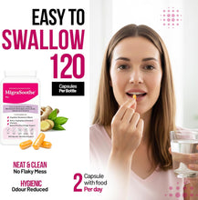 Load image into Gallery viewer, MigraSoothe Pro Version  (Migraine &amp; Low Mood) B2 Riboflavin 400 Mg &amp; Serotonin &amp; Brain Boosters Migraine Relief Tryptophan, ALA Feverfew Ginger  B6, B12 Folic  | Tremors