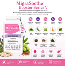 Carica l'immagine nel visualizzatore di Gallery, Menstrual Migraine Duo, 30 Day Supply, Vitamin B2 400mg + Women’s Botanical Support, Sage Rosemary Panax Ginseng, 3 Vitamins 3 Minerals 8 Botanicals (Migrasoothe Original)