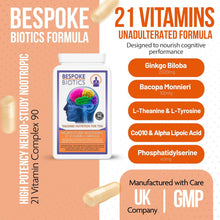 Load image into Gallery viewer, Neuro-Study Nootropic-21 Vitamin Complex 90 Caps 8hrs+ Memory Focus Legal Natural Brain Support inc Ginkgo, Choline, Betaine, Carnitine, Lecithin, Vitamins and Minerals