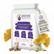 Load image into Gallery viewer, Ginkgo Biloba from Japan plus Full spectrum B+ Supplements B1, B2, B3, B5, B6, B7, B12 Folic Nooropower GK 90 Caps High Strength Vegan + Vitamin B