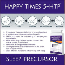 Laden Sie das Bild in den Galerie-Viewer, Happy Times 5 HTP 200 mg (5-Hydroxytryptophan) Maßgeschneiderte Biotics 90 Kapseln