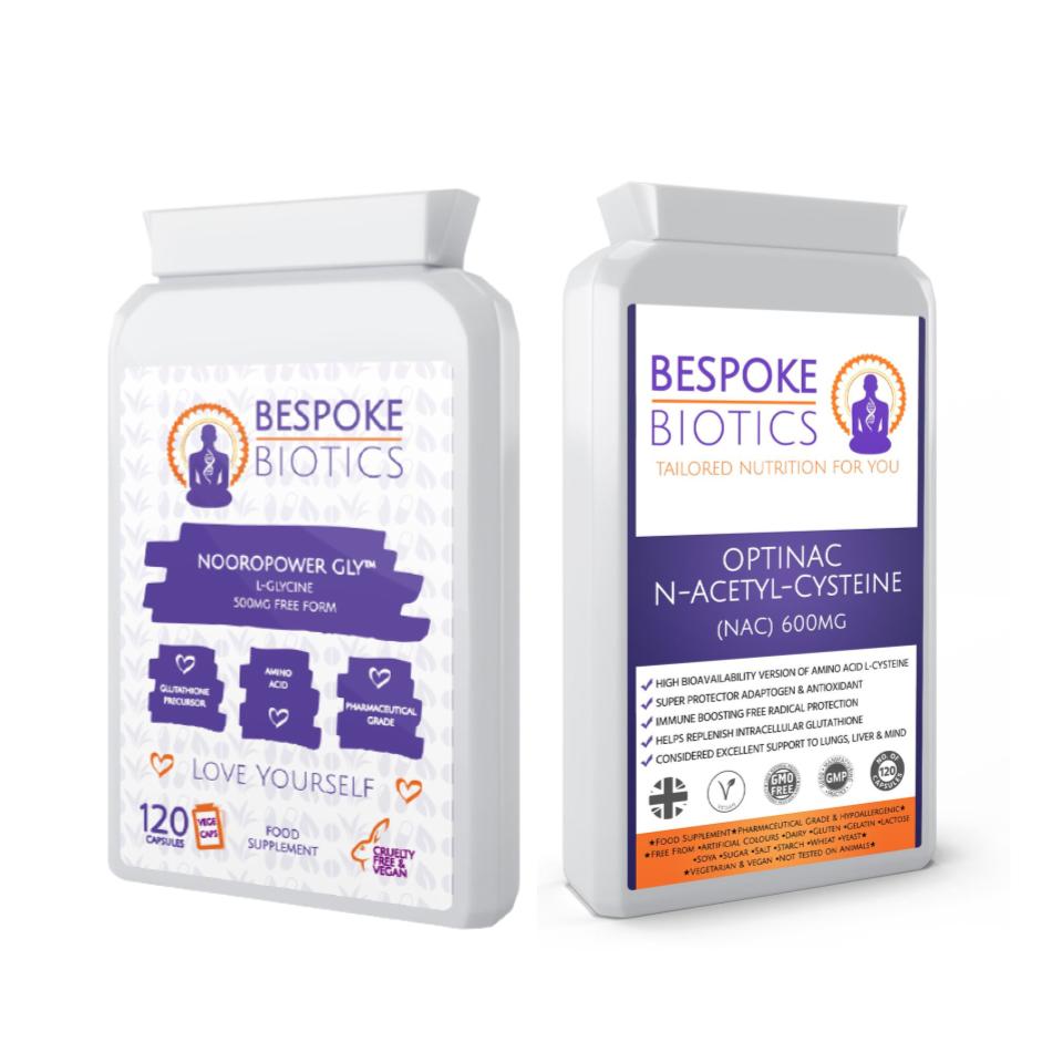 🌟 GlyNAC Anti-Ageing Powerhouse Bundle: Glycine & NAC Supplements (120 Capsules x 500mg Each) - Unleash the Fountain of Youth for Immunity, Muscle Strength & Radiant Well-Being 💪💊