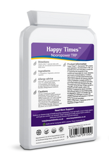 Load image into Gallery viewer, L-Tryptophan Happy Times  FREE FORM 90 Caps For Serotonin Boost, Anxiety Brain Fog -No Additives - NOORPOWER TRP