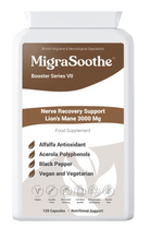 Carregar imagem no visualizador da galeria, MigraSoothe Booster Series VII Lion&#39;s Mane 3000 Mg  Nerve Recovery Support   UK Made and Allergen Free - 120 Vegan Capsules