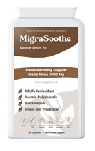 Charger l&#39;image dans la galerie, MigraSoothe Booster Series VII Lion&#39;s Mane 3000 Mg  Nerve Recovery Support   UK Made and Allergen Free - 120 Vegan Capsules