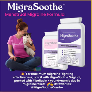 MigraSoothe Booster Series V - Advanced Menstrual Migraine Support Formula with Essential Vitamins, Minerals & Botanicals - Promotes Hormonal Balance & Wellness - Vegan Friendly, Made in the UK, 60 Capsules