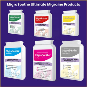 MigraSoothe Booster Series V - Advanced Menstrual Migraine Support Formula with Essential Vitamins, Minerals & Botanicals - Promotes Hormonal Balance & Wellness - Vegan Friendly, Made in the UK, 60 Capsules