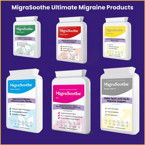 MigraSoothe Booster Series V - Advanced Menstrual Migraine Support Formula with Essential Vitamins, Minerals & Botanicals - Promotes Hormonal Balance & Wellness - Vegan Friendly, Made in the UK, 60 Capsules