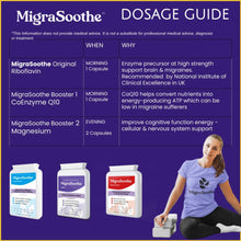 Cargar imagen en el visor de la galería, Dosage Guide for migraine relief magnesium kinds and Q 10 and vitamin B2 riboflavin