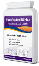 Cargar imagen en el visor de la galería, PureRevive High-Potency Vitamin B5 500mg - Advanced Pantothenic Acid Formula for Enhanced Metabolism, Skin &amp; Joint Support | Non-GMO, Gluten-Free | Made in UK |