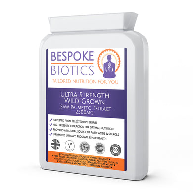Wild Grown Saw Palmetto Extract 2500mg 90 Capsules Bespoke Biotics