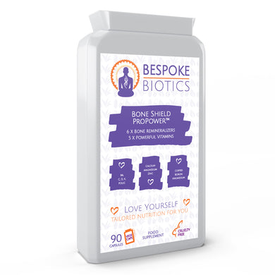 Bespoke Biotics  bone support boron containing six bone remineralise and five powerful vitamins including calcium magnesium zinc copper ballroom