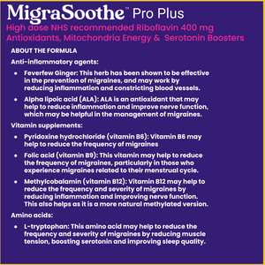 Migraine Pro Bundle - Riboflavin Feverfew Magnesium CoQ10  & Mood Boosters