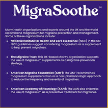 Cargar imagen en el visor de la galería, Magnesium MigraSoothe Booster II - Super absorbable Magnesium to Support Migraine Relief in conjunction with MigraSoothe Riboflavin Products