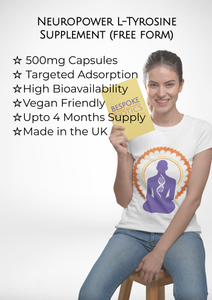 Neuro L-Tyrosine 500mg capsules up to 120 Day Supply Bespoke Biotics