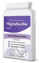 Load image into Gallery viewer, Riboflavin 400mg Caps | MigraSoothe-Original | Vitamin B2| Migraine attacks | NHS recommended 1-4 Months