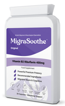 Carregar imagem no visualizador da galeria, Riboflavin 400mg Caps | MigraSoothe-Original | Vitamin B2| Migraine attacks | NHS recommended 1-4 Months