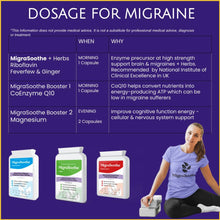 Cargar imagen en el visor de la galería, MigraSoothe + Herbs Migraine Triple Pack - Riboflavin, Magnesium &amp; CoQ10 Stack UK Made