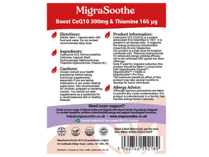 Coenzyme Q10 CoQ10 MigraSoothe Booster I - to Support Migraine Relief in Conjunction with MigraSoothe Riboflavin Products