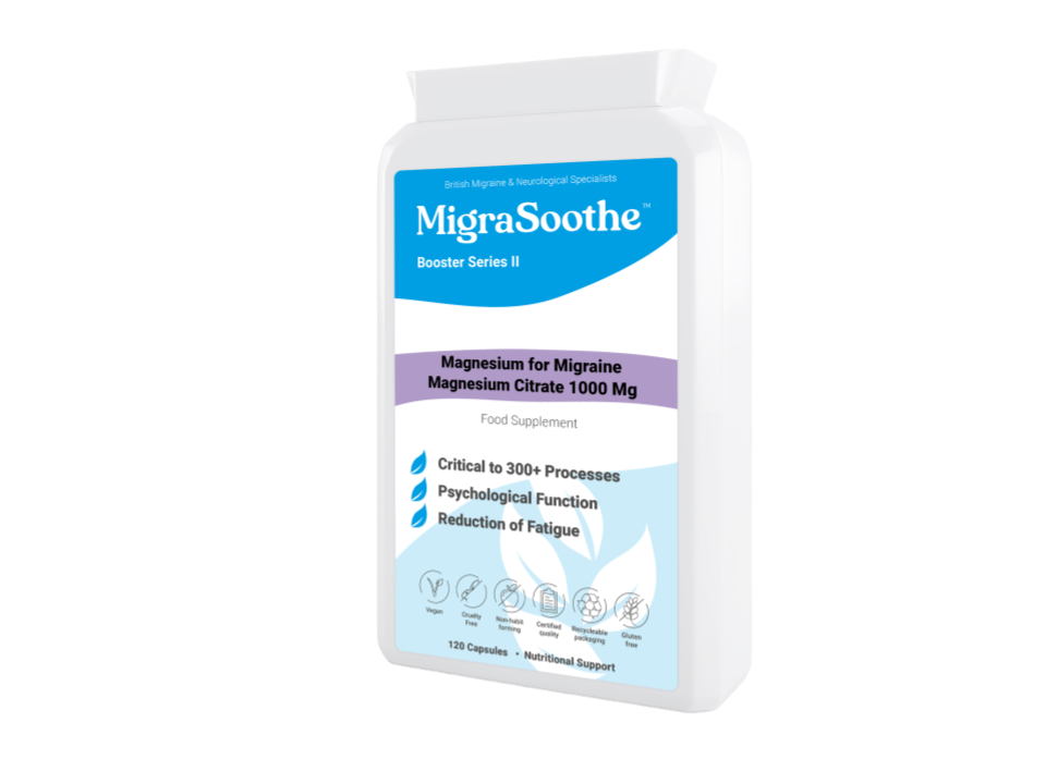Magnesium MigraSoothe Booster II - Super absorbable Magnesium to Support Migraine Relief in conjunction with MigraSoothe Riboflavin Products