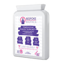 Carica l&#39;immagine nel visualizzatore di Gallery, Femsoothe period and menopause support. Hormonal balance Flaxseed rosemary ginseng hops zinc calcium magnesium vitamin B6