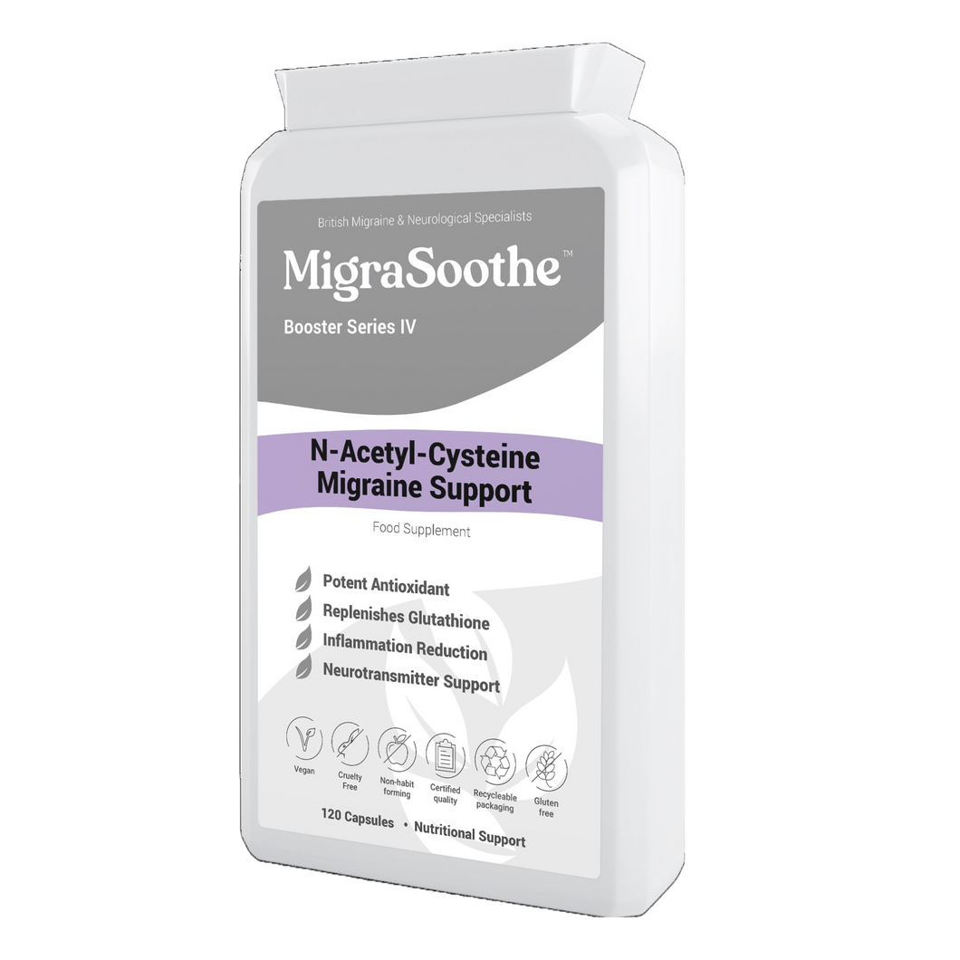 MigraSoothe NAC Booster Series  N-Acetyl-Cysteine 1200Mg - Potent Antioxidant for Migraine Support, Detox, and Brain Focus -2 month Supply - UK Made and Allergen Free - 120 Vegan Capsules