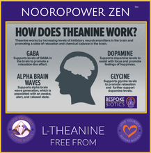 Cargar imagen en el visor de la galería, L-Theanine 250mg FREE FORM 120 Caps Pure, Vegan for Focus, Exams, Relax GABA NOOROPOWER ZEN