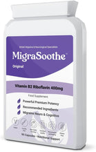 Load image into Gallery viewer, Riboflavin 400mg Caps | MigraSoothe-Original | Vitamin B2| Migraine attacks | NHS recommended 1-4 Months