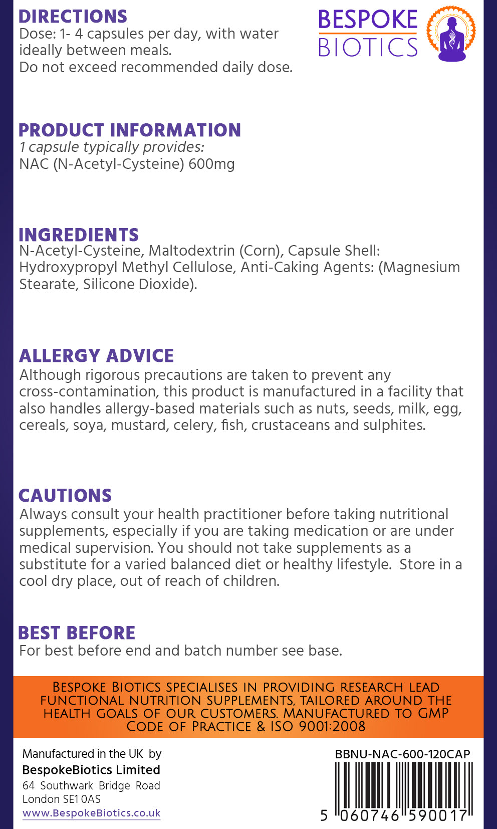 N-Acetyl-Cysteine 600mg (NAC) Liver Lung Skin Mind Ethiopia - View #2