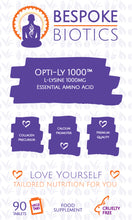 Carica l&#39;immagine nel visualizzatore di Gallery, L-Lysine Supplement 1000mg 90 Tabs UK Made to GMP Standards Opti-Ly 1000™