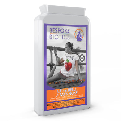 UTI-SHIELD D-Mannose PRO 90/180 Capsules | UK Manufactured to GMP Standards by Bespoke Biotics