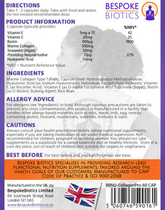 MARINE Collagen SUPPLESKIN PRO+ COMPLEX 60 Caps Hyaluronic Acid Natural Iodine Skin and Hair