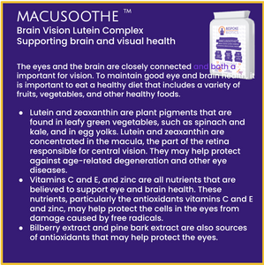 MACUSOOTHE Eye Complex Premium Vision Support, Eye Pressure, Age Related, Blue Light (from Smartphones) | Contains Zeaxanthin, Lutein, Bilberry & Pine Bark | UK Made | GMP Standards