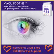 Charger l&#39;image dans la galerie, MACUSOOTHE Eye Complex Premium Vision Support, Eye Pressure, Age Related, Blue Light (from Smartphones) | Contains Zeaxanthin, Lutein, Bilberry &amp; Pine Bark | UK Made | GMP Standards